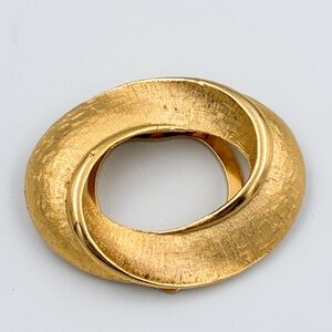 Vintage Lieba USA Brushed Gold Tone Scarf Clip Beautiful